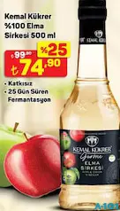 KEMAL KÜKRER %100 ELMA SİRKESİ 500 ML fiyat ve kampanya bilgisi